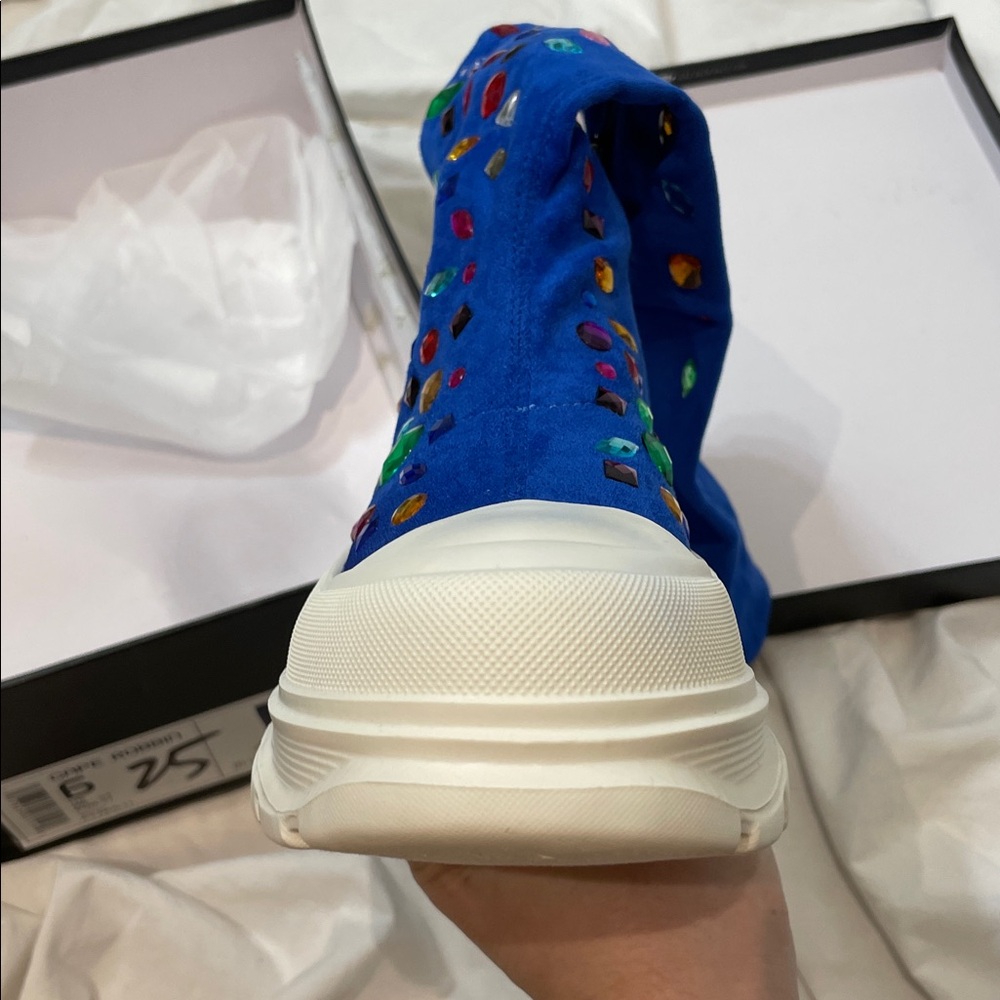 •CAPE ROBBIN• “Reesy” Chunky Sole Rhinestone Gem Sock Boot/Sneakers >> NIB - Picture 11 of 16